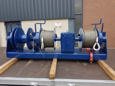 Dubbele draadankerlier met 3e extra touwtrommel